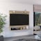 Tuhome Beijing Floating Entertainment Center, Superior Shelf, 2 Shelves, Space For TV's up 55in. Light Pine PLR7889 - alternate 2